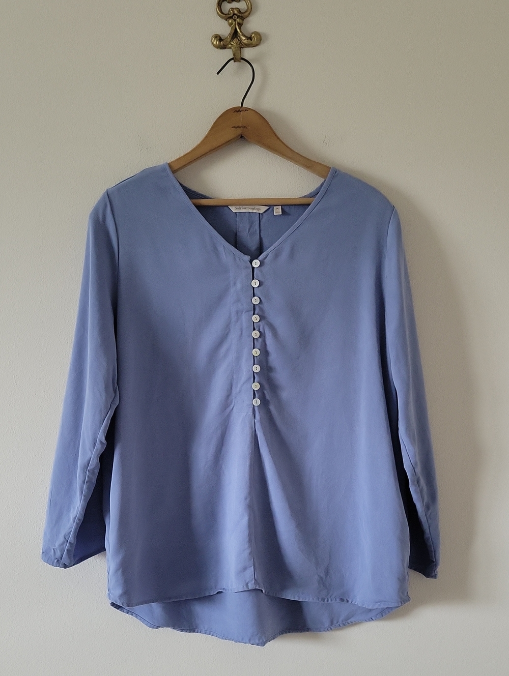 Soft Surroundings Sardinia Tunic Top Light Periwinkle Size Petite Large PL